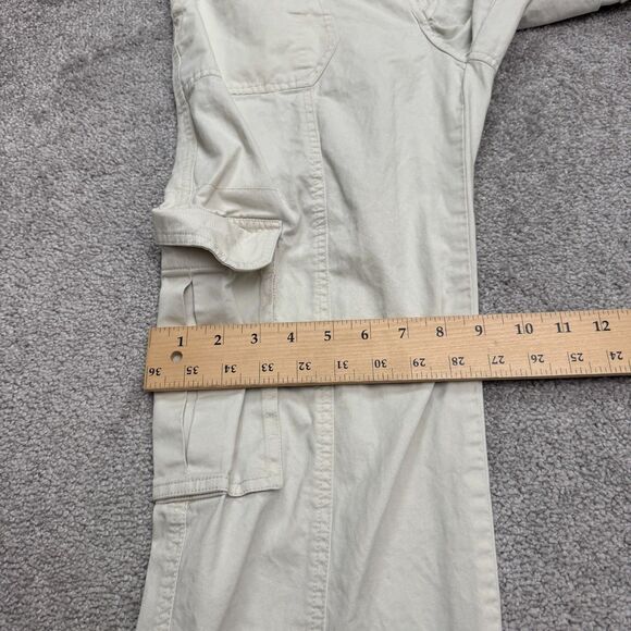 Abercrombie & Fitch Cargo Wide Leg Pants Womens 26/2S Short Khaki Cotton Utility - Picture 14 of 16